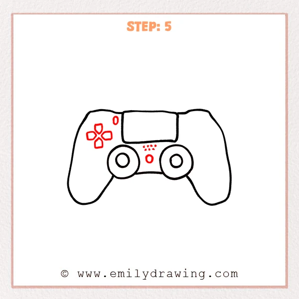 how to draw a ps4 controller - Step 5